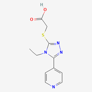 molecular formula C11H12N4O2S B11782129 2-((4-Ethyl-5-(pyridin-4-yl)-4H-1,2,4-triazol-3-yl)thio)acetic acid 