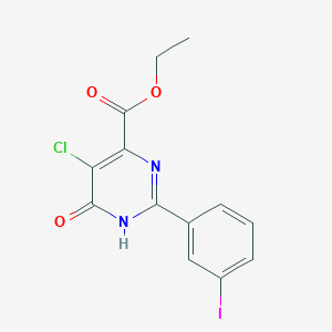 molecular formula C13H10ClIN2O3 B11782264 Ethyl 5-chloro-6-hydroxy-2-(3-iodophenyl)pyrimidine-4-carboxylate 