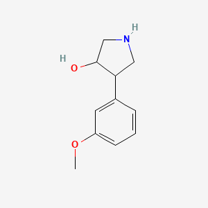 molecular formula C11H15NO2 B11782307 4-(3-Methoxyphenyl)pyrrolidin-3-ol 