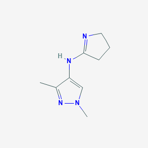 molecular formula C9H14N4 B11782342 N-(3,4-Dihydro-2H-pyrrol-5-yl)-1,3-dimethyl-1H-pyrazol-4-amine 