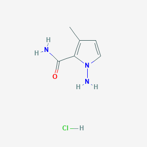molecular formula C6H10ClN3O B11782594 1-Amino-3-methyl-1H-pyrrole-2-carboxamide hydrochloride 