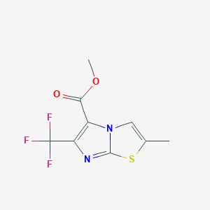 molecular formula C9H7F3N2O2S B11782685 Methyl 2-methyl-6-(trifluoromethyl)imidazo[2,1-b]thiazole-5-carboxylate 