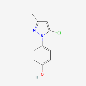 molecular formula C10H9ClN2O B11782775 4-(5-Chloro-3-methyl-1H-pyrazol-1-yl)phenol 