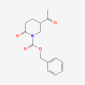 molecular formula C15H17NO4 B11782807 Benzyl 5-acetyl-2-oxopiperidine-1-carboxylate 