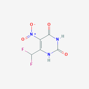 molecular formula C5H3F2N3O4 B11782822 6-(Difluoromethyl)-5-nitropyrimidine-2,4-diol 