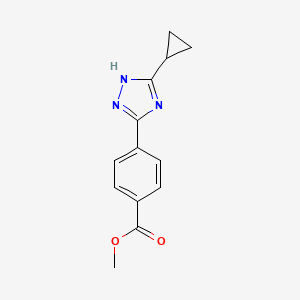 molecular formula C13H13N3O2 B11782921 Methyl 4-(3-cyclopropyl-1H-1,2,4-triazol-5-yl)benzoate 