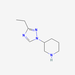 molecular formula C9H16N4 B11782940 3-(3-Ethyl-1H-1,2,4-triazol-1-yl)piperidine 