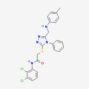 molecular formula C24H21Cl2N5OS B11783100 N-(2,3-Dichlorophenyl)-2-((4-phenyl-5-((p-tolylamino)methyl)-4H-1,2,4-triazol-3-yl)thio)acetamide 