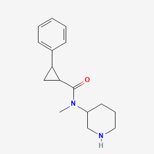 molecular formula C16H22N2O B11783106 N-Methyl-2-phenyl-N-(piperidin-3-yl)cyclopropanecarboxamide 