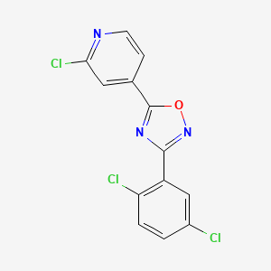 molecular formula C13H6Cl3N3O B11783175 5-(2-Chloropyridin-4-yl)-3-(2,5-dichlorophenyl)-1,2,4-oxadiazole 