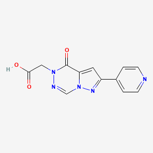 molecular formula C12H9N5O3 B11783178 2-(Oxo-8-(pyridin-4-yl)pyrazolo[1,5-d][1,2,4]triazin-1-yl)acetic acid 