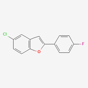 molecular formula C14H8ClFO B11783209 5-Chloro-2-(4-fluorophenyl)benzofuran 
