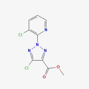 molecular formula C9H6Cl2N4O2 B11783212 Methyl 5-chloro-2-(3-chloropyridin-2-yl)-2H-1,2,3-triazole-4-carboxylate 