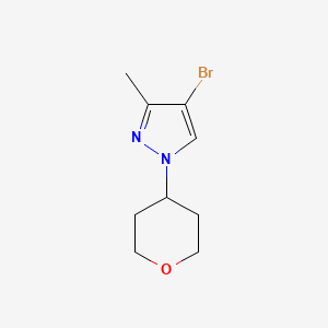 molecular formula C9H13BrN2O B11783281 4-Bromo-3-methyl-1-(tetrahydro-2H-pyran-4-yl)-1H-pyrazole 