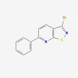 molecular formula C12H7BrN2S B11783310 3-Bromo-6-phenylisothiazolo[5,4-b]pyridine 
