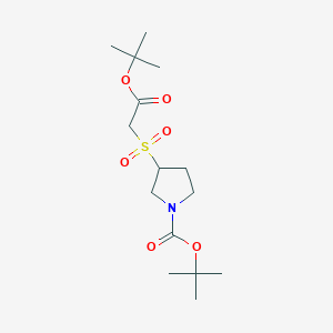 molecular formula C15H27NO6S B11783393 Tert-butyl 3-((2-(tert-butoxy)-2-oxoethyl)sulfonyl)pyrrolidine-1-carboxylate 