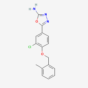 molecular formula C16H14ClN3O2 B11783450 5-(3-Chloro-4-((2-methylbenzyl)oxy)phenyl)-1,3,4-oxadiazol-2-amine 