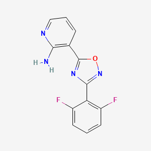 molecular formula C13H8F2N4O B11783577 3-(3-(2,6-Difluorophenyl)-1,2,4-oxadiazol-5-yl)pyridin-2-amine 
