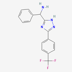 molecular formula C16H13F3N4 B11783595 Phenyl(5-(4-(trifluoromethyl)phenyl)-1H-1,2,4-triazol-3-yl)methanamine 