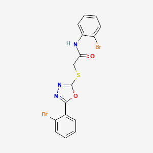 molecular formula C16H11Br2N3O2S B11783636 N-(2-Bromophenyl)-2-((5-(2-bromophenyl)-1,3,4-oxadiazol-2-yl)thio)acetamide 