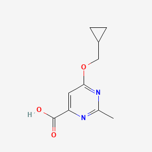 molecular formula C10H12N2O3 B11783696 6-(Cyclopropylmethoxy)-2-methylpyrimidine-4-carboxylic acid 