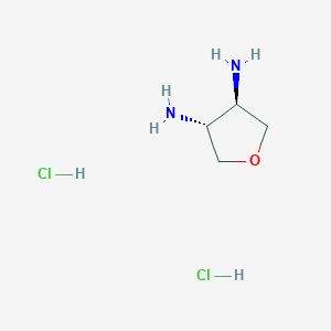 molecular formula C4H12Cl2N2O B1178374 rac-(3R,4R)-oxolane-3,4-diamine dihydrochloride CAS No. 137279-45-9