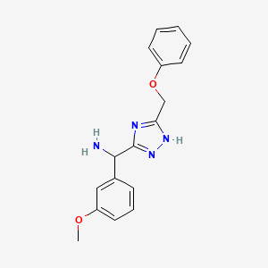 molecular formula C17H18N4O2 B11783755 (3-Methoxyphenyl)(5-(phenoxymethyl)-1H-1,2,4-triazol-3-yl)methanamine 