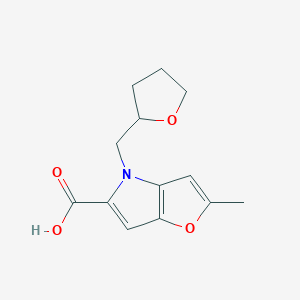 molecular formula C13H15NO4 B11783777 2-Methyl-4-((tetrahydrofuran-2-yl)methyl)-4H-furo[3,2-b]pyrrole-5-carboxylic acid 