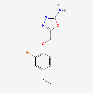 molecular formula C11H12BrN3O2 B11783850 5-((2-Bromo-4-ethylphenoxy)methyl)-1,3,4-oxadiazol-2-amine 
