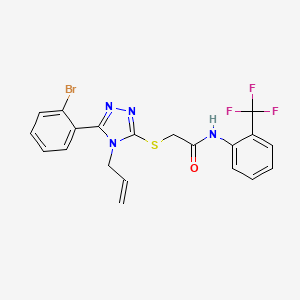 molecular formula C20H16BrF3N4OS B11783879 2-((4-Allyl-5-(2-bromophenyl)-4H-1,2,4-triazol-3-yl)thio)-N-(2-(trifluoromethyl)phenyl)acetamide 