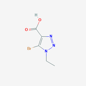 molecular formula C5H6BrN3O2 B11783892 5-Bromo-1-ethyl-1H-1,2,3-triazole-4-carboxylic acid 