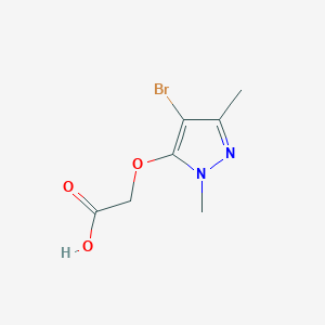 molecular formula C7H9BrN2O3 B11784068 2-((4-Bromo-1,3-dimethyl-1H-pyrazol-5-yl)oxy)acetic acid 