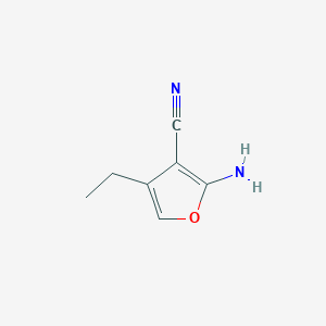molecular formula C7H8N2O B11784123 2-Amino-4-ethylfuran-3-carbonitrile 