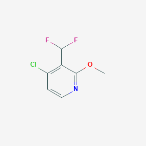 molecular formula C7H6ClF2NO B11784209 4-Chloro-3-(difluoromethyl)-2-methoxypyridine 