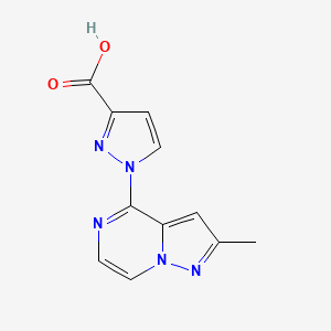 molecular formula C11H9N5O2 B11784245 1-(2-Methylpyrazolo[1,5-a]pyrazin-4-yl)-1H-pyrazole-3-carboxylic acid 
