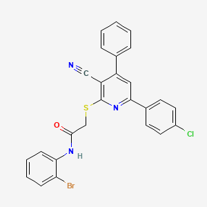 molecular formula C26H17BrClN3OS B11784273 N-(2-Bromophenyl)-2-((6-(4-chlorophenyl)-3-cyano-4-phenylpyridin-2-yl)thio)acetamide 