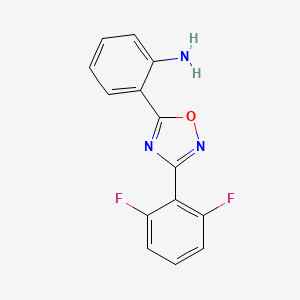 molecular formula C14H9F2N3O B11784293 2-(3-(2,6-Difluorophenyl)-1,2,4-oxadiazol-5-yl)aniline 