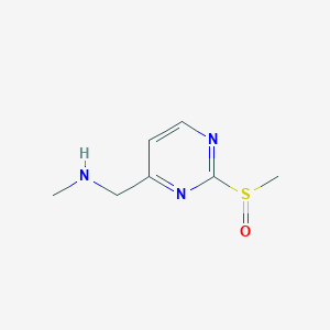 molecular formula C7H11N3OS B11784308 N-Methyl-1-(2-(methylsulfinyl)pyrimidin-4-yl)methanamine 
