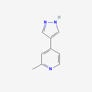 molecular formula C9H9N3 B11784340 2-Methyl-4-(1H-pyrazol-4-yl)pyridine 