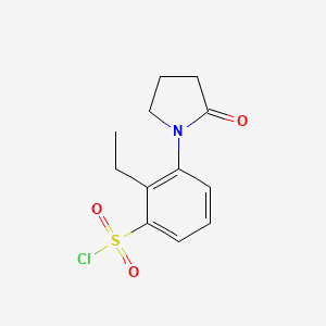 molecular formula C12H14ClNO3S B11784399 2-Ethyl-3-(2-oxopyrrolidin-1-YL)benzene-1-sulfonyl chloride 