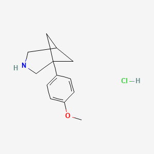 molecular formula C13H18ClNO B11784479 1-(4-Methoxyphenyl)-3-azabicyclo[3.1.1]heptane hydrochloride 