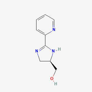 molecular formula C9H11N3O B11784498 (R)-(2-(Pyridin-2-YL)-4,5-dihydro-1H-imidazol-4-YL)methanol 
