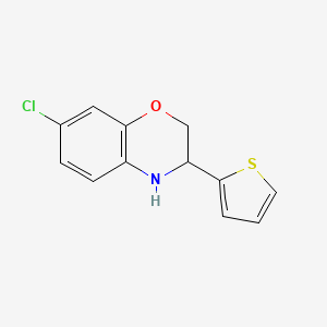 molecular formula C12H10ClNOS B11784501 7-Chloro-3-(thiophen-2-yl)-3,4-dihydro-2H-benzo[b][1,4]oxazine 