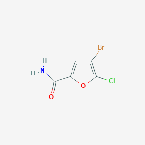 molecular formula C5H3BrClNO2 B11784543 4-Bromo-5-chlorofuran-2-carboxamide 