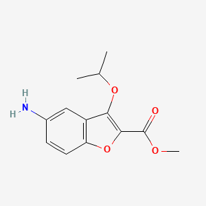 molecular formula C13H15NO4 B11784555 Methyl 5-amino-3-isopropoxybenzofuran-2-carboxylate 