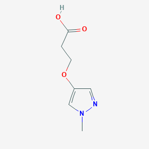 molecular formula C7H10N2O3 B11784594 3-((1-Methyl-1H-pyrazol-4-yl)oxy)propanoic acid 