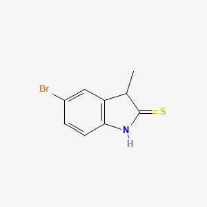 molecular formula C9H8BrNS B11784652 5-Bromo-3-methylindoline-2-thione 