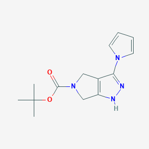 molecular formula C14H18N4O2 B11784663 tert-Butyl 3-(1H-pyrrol-1-yl)-4,6-dihydropyrrolo[3,4-c]pyrazole-5(2H)-carboxylate 