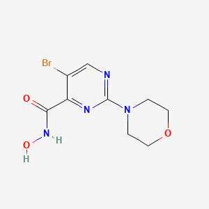 molecular formula C9H11BrN4O3 B11784670 5-Bromo-N-hydroxy-2-morpholinopyrimidine-4-carboxamide 