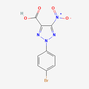 molecular formula C9H5BrN4O4 B11784750 2-(4-Bromophenyl)-5-nitro-2H-1,2,3-triazole-4-carboxylic acid 